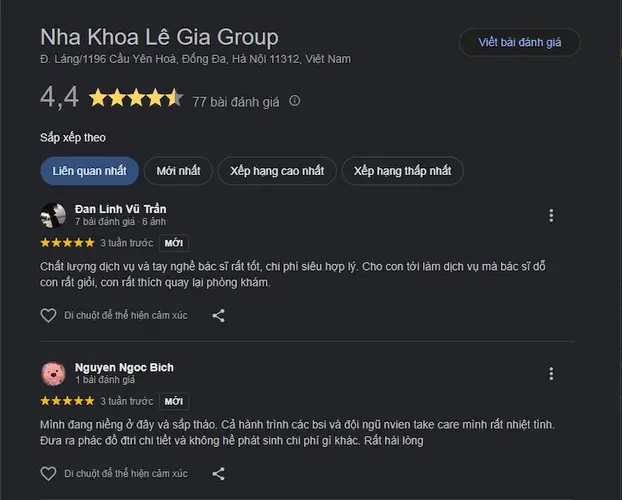 Đánh giá khách hàng