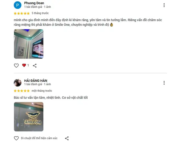 Đánh giá cao từ người dùng về phòng nha